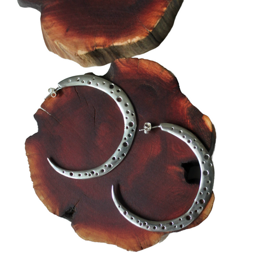 silver hoop earrings by artist kerin rose