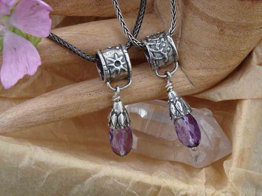 adinkra  symbol  reversible necklace silver amethyst