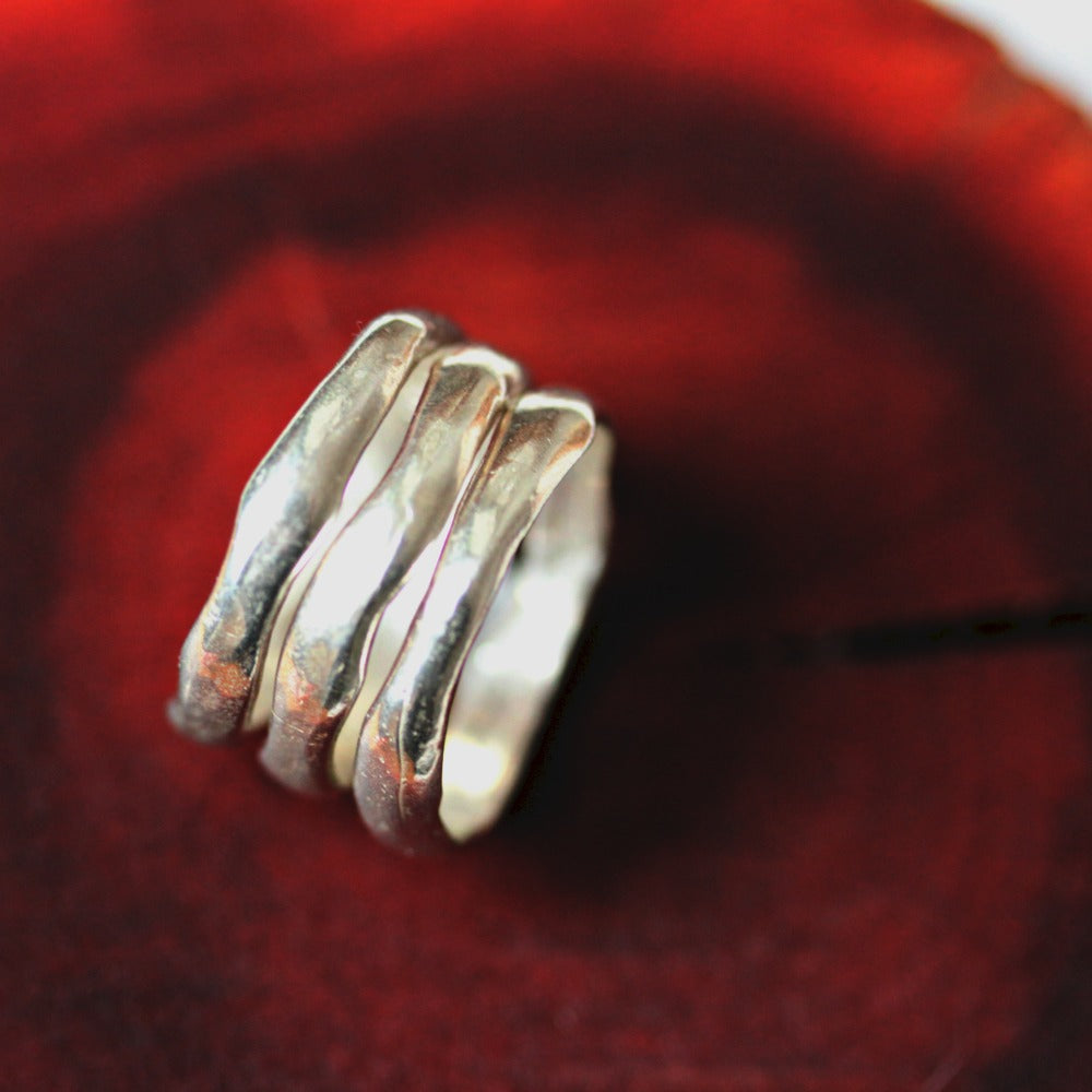 River Spirit silver stacking rings