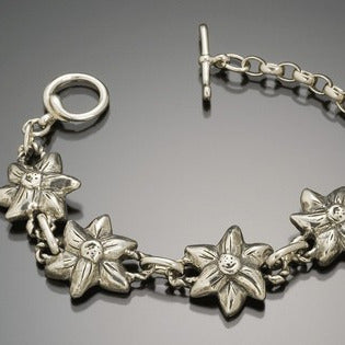 Silver  Edelweiss  Flower bracelet