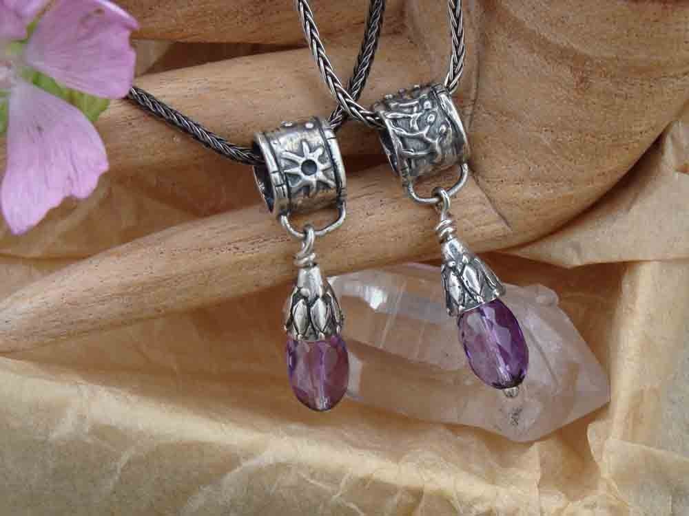 adinkra reversible necklace silver amethyst