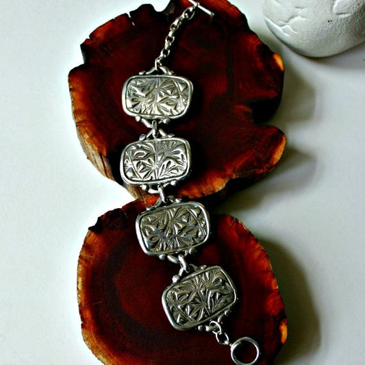 sacred sage  silver bracelet